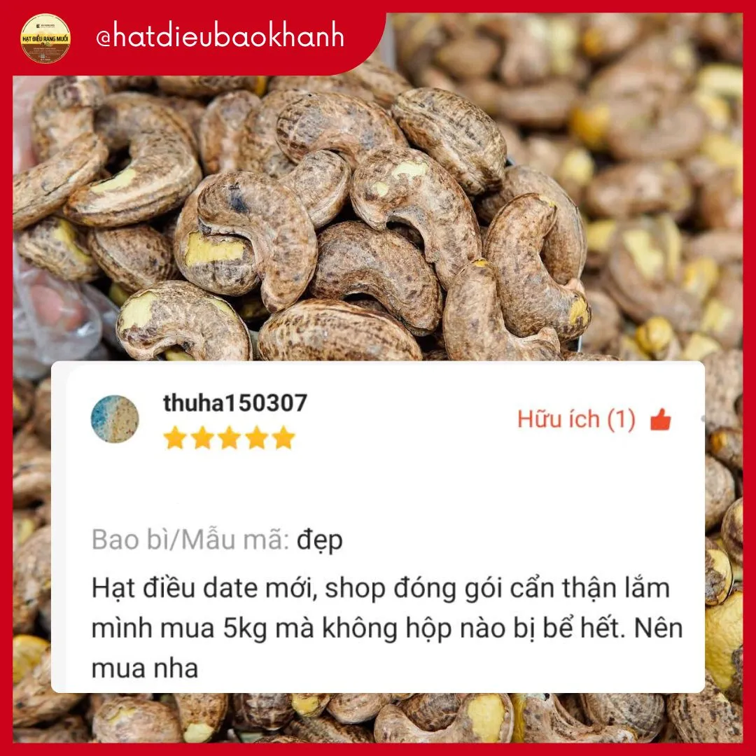 Đánh giá sản phẩm Hạt Điều Bảo Khánh