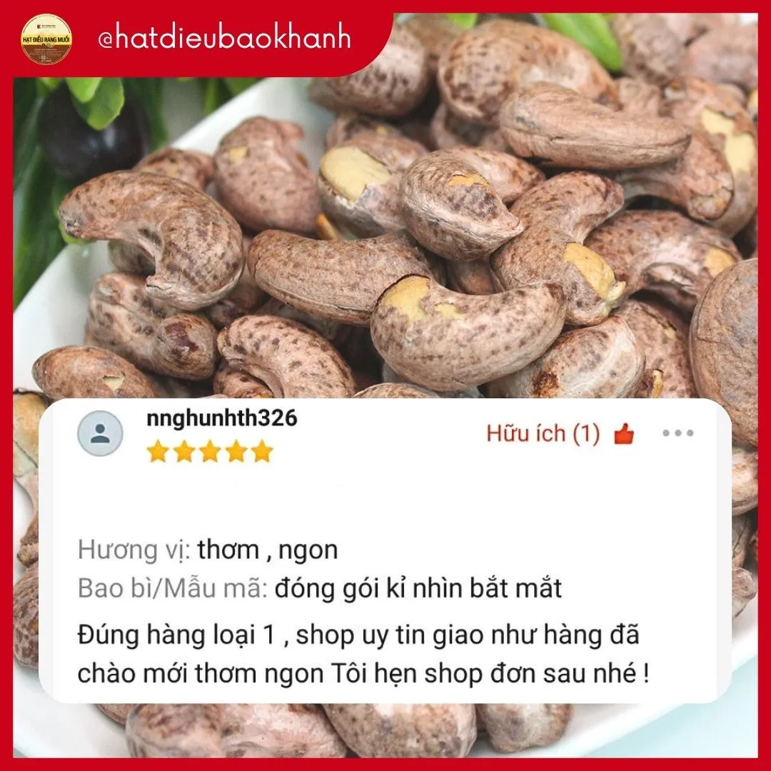 Đánh giá sản phẩm Hạt Điều Bảo Khánh