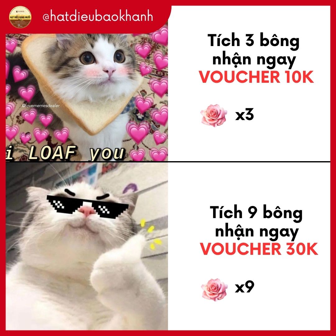 Thẻ tích điểm hoa hồng Hạt Điều Bảo Khánh
