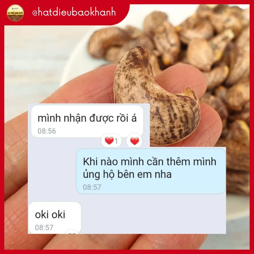 Đánh giá của khách hàng cho Hạt Điều Bảo Khánh