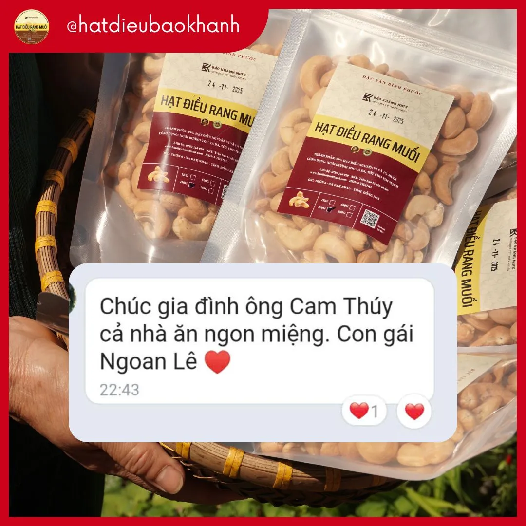 Đánh giá của khách hàng cho Hạt Điều Bảo Khánh