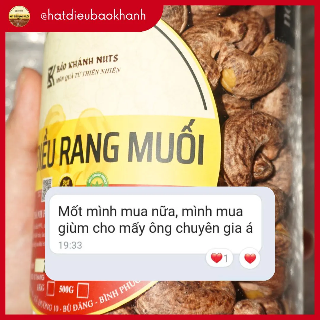 Đánh giá của khách hàng cho Hạt Điều Bảo Khánh