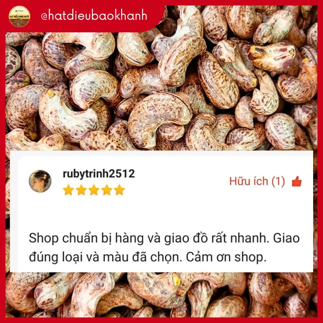 Đánh giá của khách hàng cho Hạt Điều Bảo Khánh